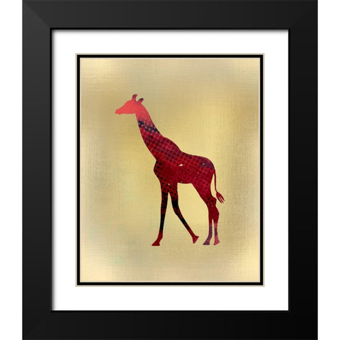 Red on Gold 2 Black Modern Wood Framed Art Print with Double Matting by Kimberly, Allen