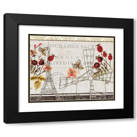 Paris Mon Amour 4 Black Modern Wood Framed Art Print with Double Matting by Kimberly, Allen