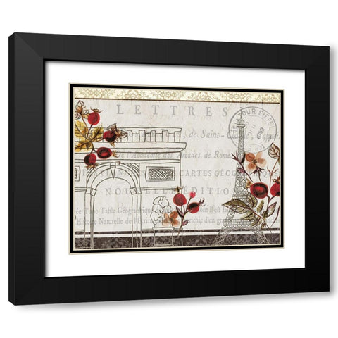 Paris Mon Amour 5 Black Modern Wood Framed Art Print with Double Matting by Kimberly, Allen