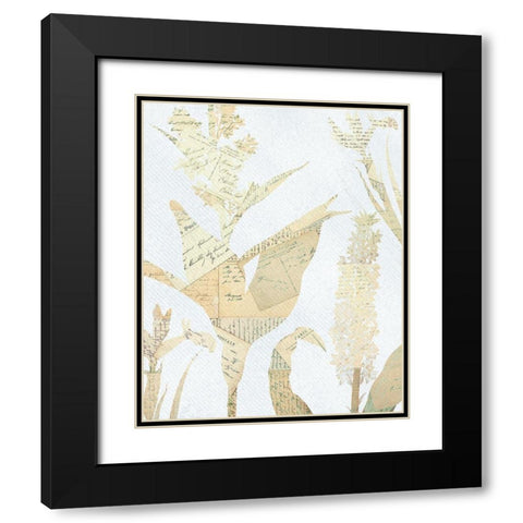 Postale Floral 1 Black Modern Wood Framed Art Print with Double Matting by Kimberly, Allen