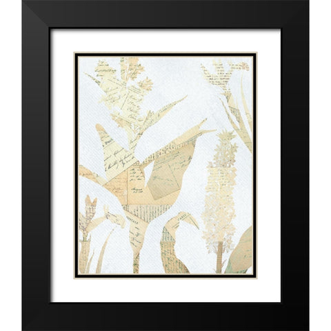 Postale Floral 1 Black Modern Wood Framed Art Print with Double Matting by Kimberly, Allen