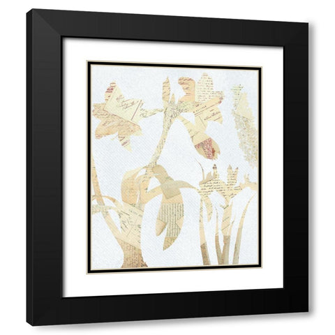 Postale Floral 2 Black Modern Wood Framed Art Print with Double Matting by Kimberly, Allen