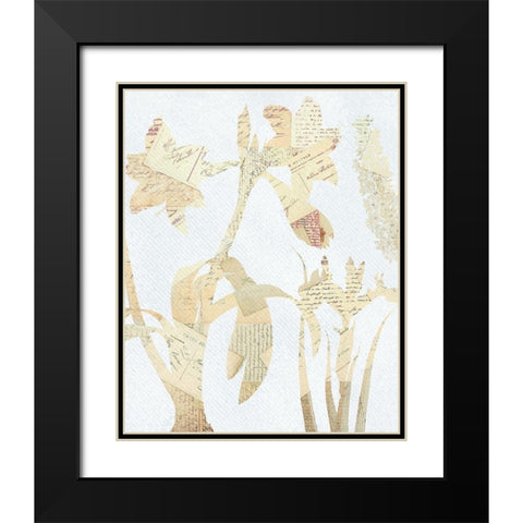 Postale Floral 2 Black Modern Wood Framed Art Print with Double Matting by Kimberly, Allen