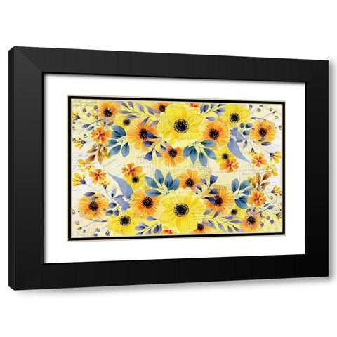 Yellow Summer Blooming  Black Modern Wood Framed Art Print with Double Matting by Kimberly, Allen
