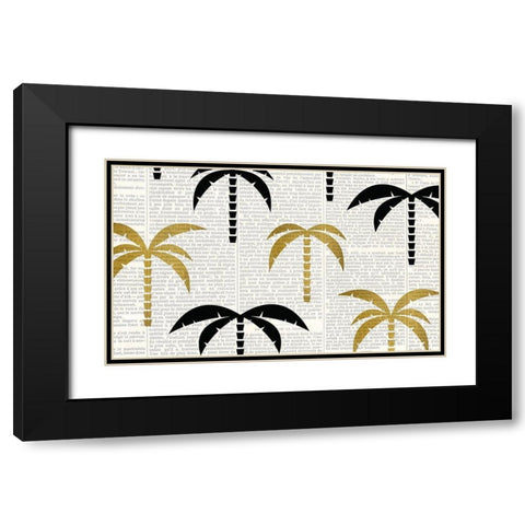 Newspaper Tropics 1 Black Modern Wood Framed Art Print with Double Matting by Kimberly, Allen