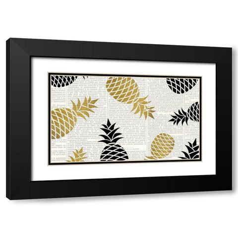 Newspaper Tropics 2 Black Modern Wood Framed Art Print with Double Matting by Kimberly, Allen