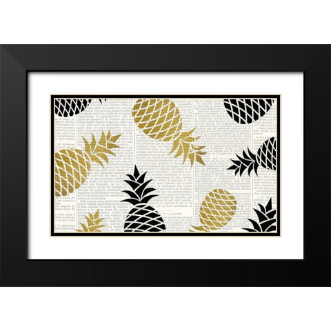 Newspaper Tropics 2 Black Modern Wood Framed Art Print with Double Matting by Kimberly, Allen