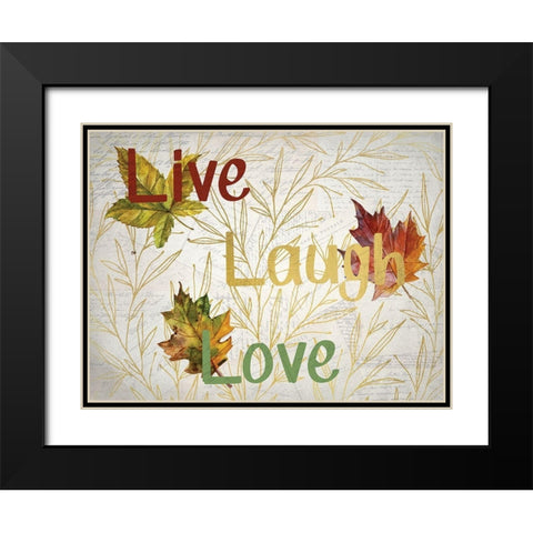 Sentimental Leaves Black Modern Wood Framed Art Print with Double Matting by Kimberly, Allen