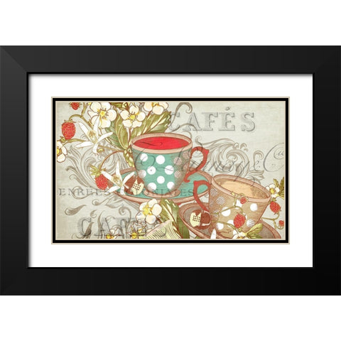 Coffee or Tea Black Modern Wood Framed Art Print with Double Matting by Kimberly, Allen