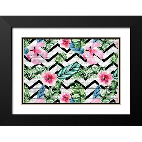 Tropic Notes Black Modern Wood Framed Art Print with Double Matting by Kimberly, Allen