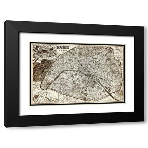 Paris 1878 Black Modern Wood Framed Art Print with Double Matting by Kimberly, Allen