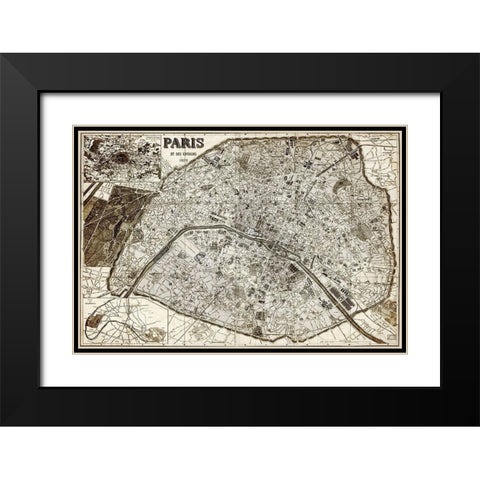 Paris 1878 Black Modern Wood Framed Art Print with Double Matting by Kimberly, Allen