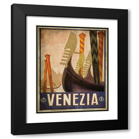 Vintage Travel Poster 2 Black Modern Wood Framed Art Print with Double Matting by Kimberly, Allen