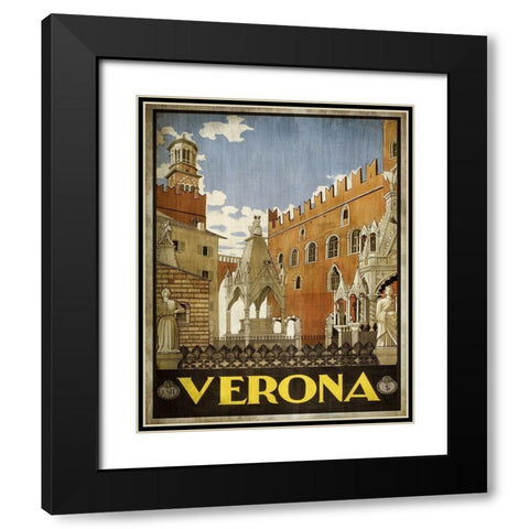 Vintage Travel Poster 3 Black Modern Wood Framed Art Print with Double Matting by Kimberly, Allen