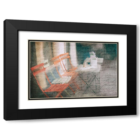 Sidewalk Cafe Black Modern Wood Framed Art Print with Double Matting by Kimberly, Allen