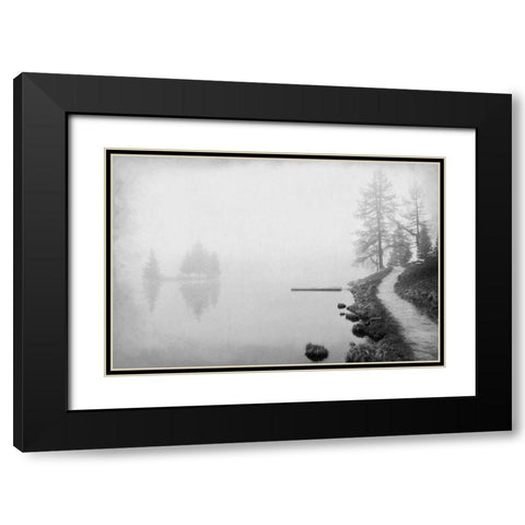 Dusk at the Lake Black Modern Wood Framed Art Print with Double Matting by Kimberly, Allen