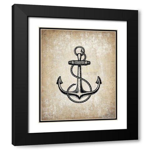 Anchors Away 1 Black Modern Wood Framed Art Print with Double Matting by Kimberly, Allen
