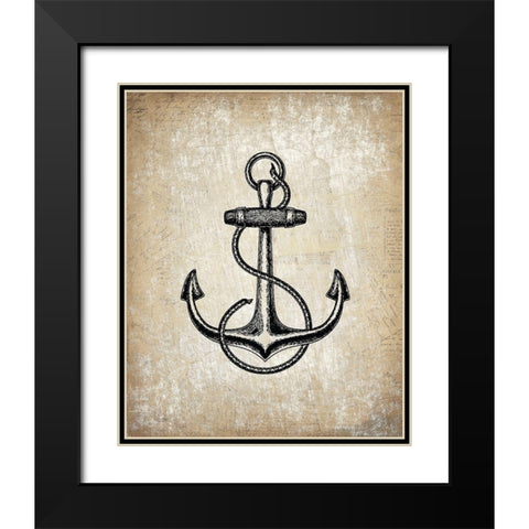 Anchors Away 1 Black Modern Wood Framed Art Print with Double Matting by Kimberly, Allen