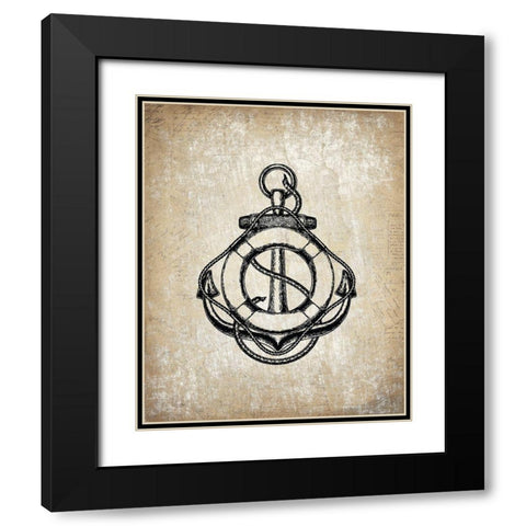 Anchors Away 3 Black Modern Wood Framed Art Print with Double Matting by Kimberly, Allen