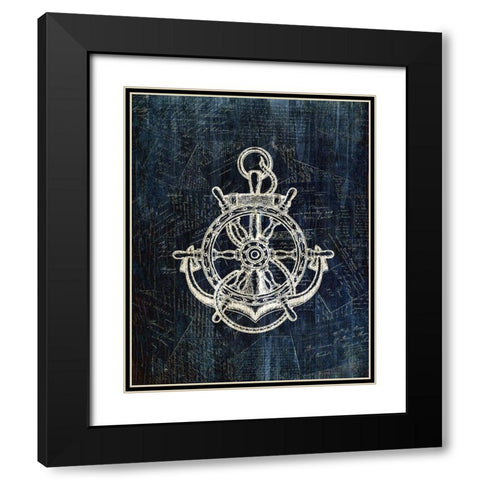 Inverted Anchors Away 2 Black Modern Wood Framed Art Print with Double Matting by Kimberly, Allen