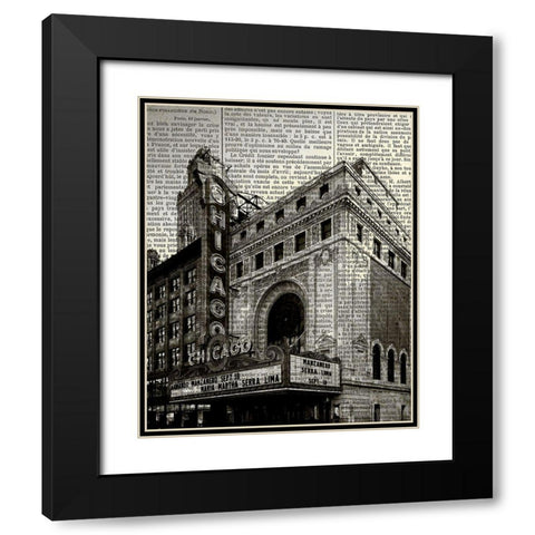 Newspaper City 2 Black Modern Wood Framed Art Print with Double Matting by Kimberly, Allen