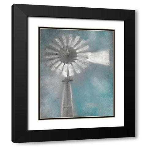 Windmill Black Modern Wood Framed Art Print with Double Matting by Allen, Kimberly