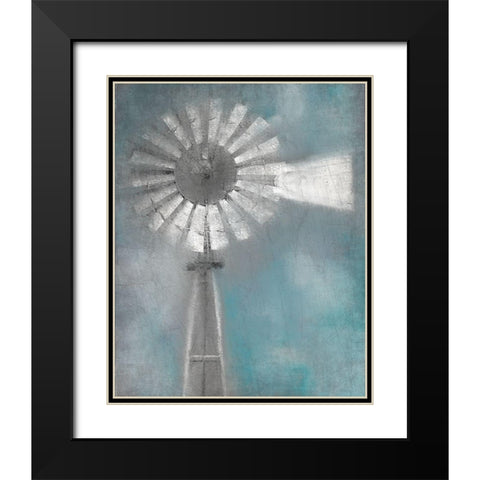 Windmill Black Modern Wood Framed Art Print with Double Matting by Allen, Kimberly