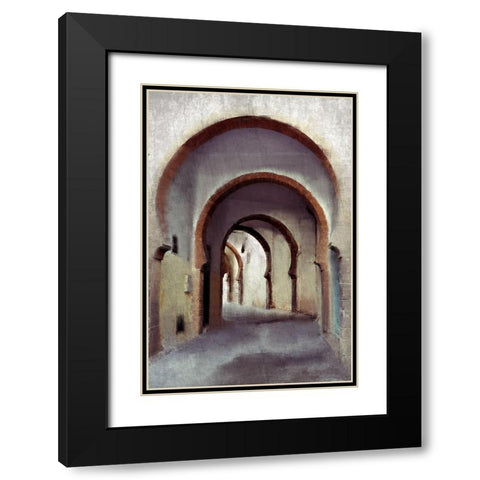 Streets of Morocco Black Modern Wood Framed Art Print with Double Matting by Kimberly, Allen
