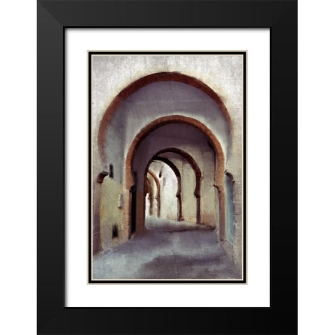 Streets of Morocco Black Modern Wood Framed Art Print with Double Matting by Kimberly, Allen