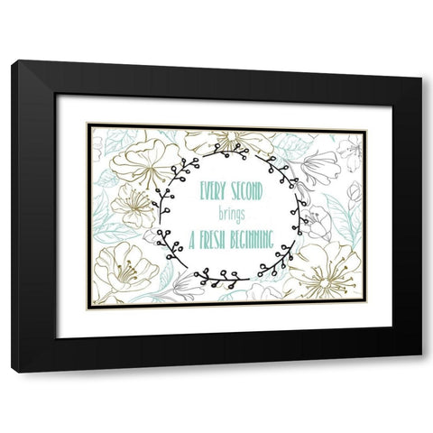 Beginnings 1 Black Modern Wood Framed Art Print with Double Matting by Kimberly, Allen