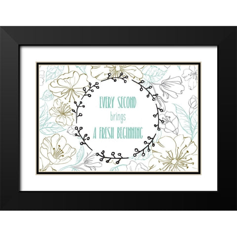 Beginnings 1 Black Modern Wood Framed Art Print with Double Matting by Kimberly, Allen