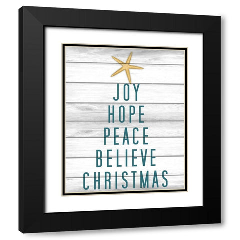 Christmas by the Sea 1 Black Modern Wood Framed Art Print with Double Matting by Kimberly, Allen