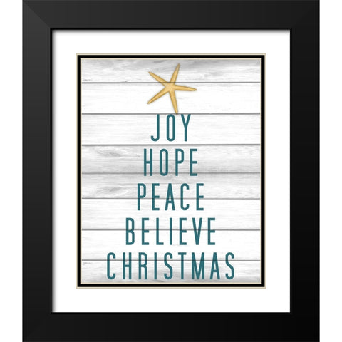 Christmas by the Sea 1 Black Modern Wood Framed Art Print with Double Matting by Kimberly, Allen