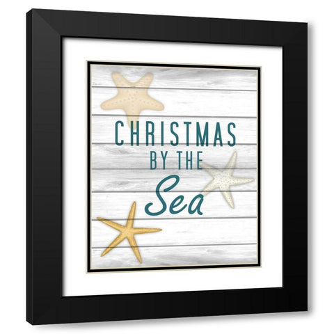 Christmas by the Sea 2 Black Modern Wood Framed Art Print with Double Matting by Kimberly, Allen