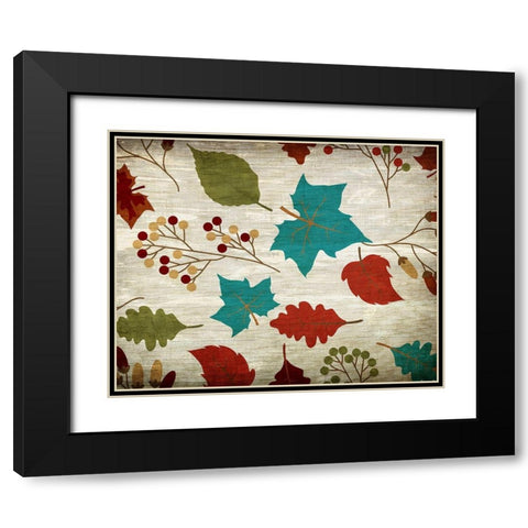 Fall Foliage V2 Black Modern Wood Framed Art Print with Double Matting by Kimberly, Allen
