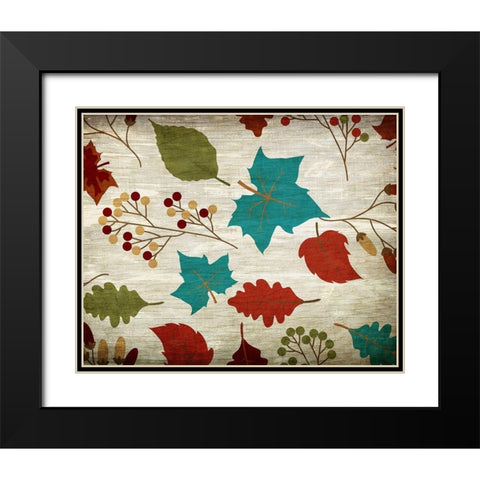 Fall Foliage V2 Black Modern Wood Framed Art Print with Double Matting by Kimberly, Allen