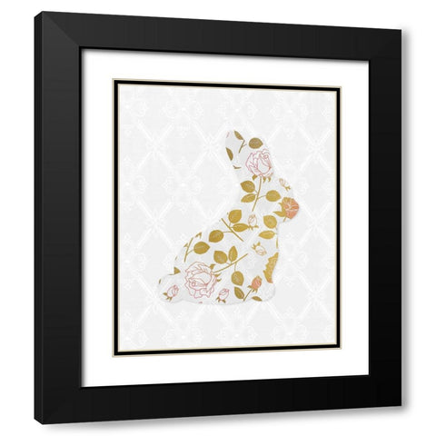 Latice Bunny 1 Black Modern Wood Framed Art Print with Double Matting by Kimberly, Allen