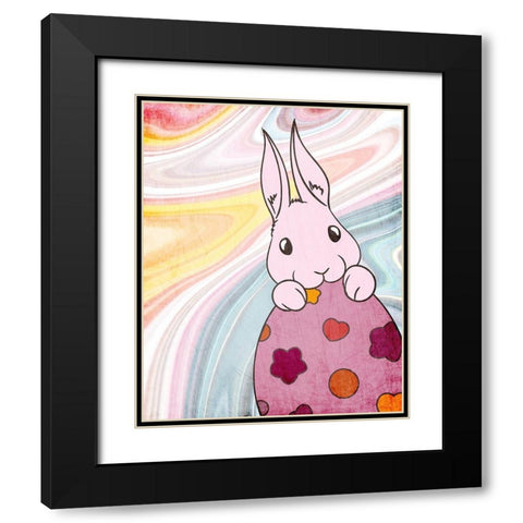 Marbled Bunny 1 Black Modern Wood Framed Art Print with Double Matting by Kimberly, Allen