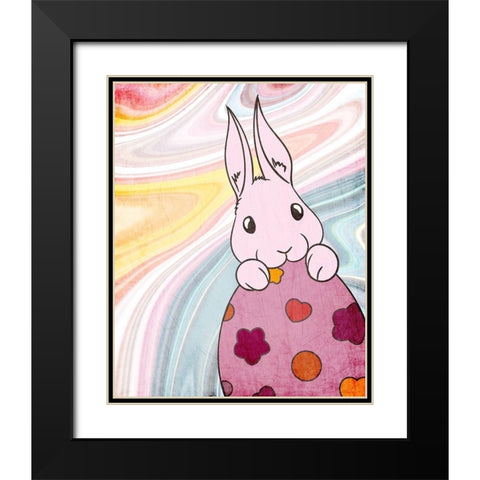 Marbled Bunny 1 Black Modern Wood Framed Art Print with Double Matting by Kimberly, Allen