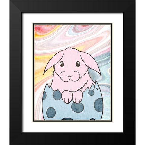 Marbled Bunny 3 Black Modern Wood Framed Art Print with Double Matting by Kimberly, Allen