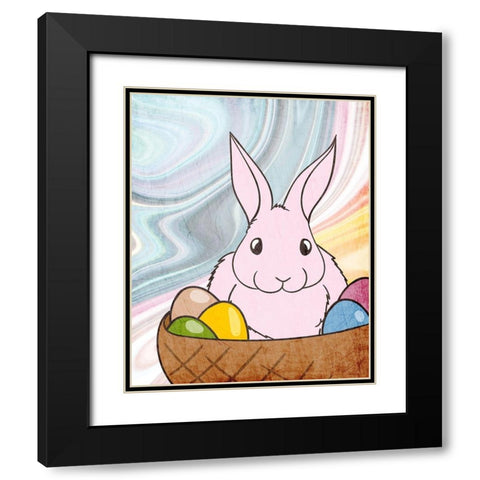 Marbled Bunny 4 Black Modern Wood Framed Art Print with Double Matting by Kimberly, Allen