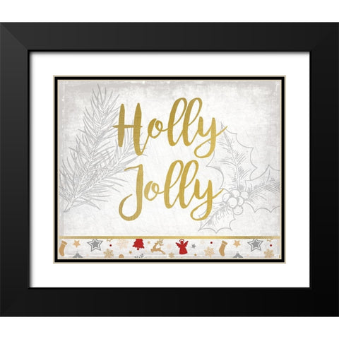 Christmas Jingle 5 Black Modern Wood Framed Art Print with Double Matting by Kimberly, Allen
