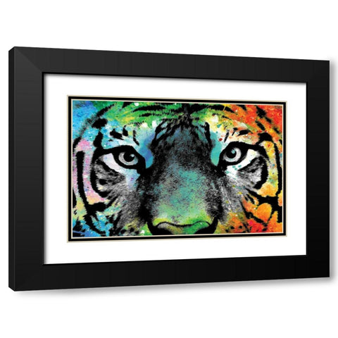 Splashes of Color Black Modern Wood Framed Art Print with Double Matting by Kimberly, Allen