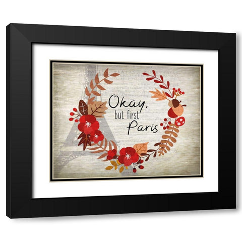 Paris in the Fall 4 Black Modern Wood Framed Art Print with Double Matting by Kimberly, Allen