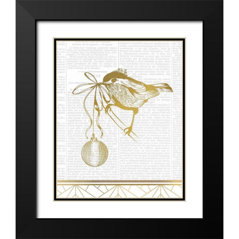 Newspaper Christmas 3 Black Modern Wood Framed Art Print with Double Matting by Kimberly, Allen