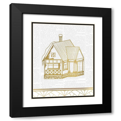 Newspaper Christmas 4 Black Modern Wood Framed Art Print with Double Matting by Kimberly, Allen