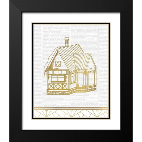 Newspaper Christmas 4 Black Modern Wood Framed Art Print with Double Matting by Kimberly, Allen