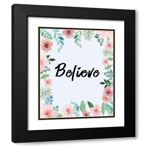 Believe Black Modern Wood Framed Art Print with Double Matting by Kimberly, Allen