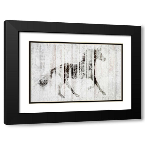 Barnwood Horse 2 Black Modern Wood Framed Art Print with Double Matting by Allen, Kimberly
