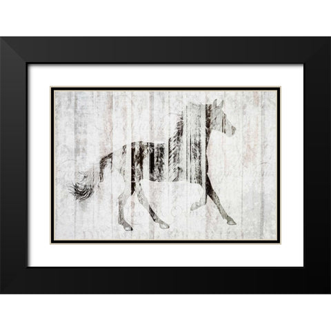 Barnwood Horse 2 Black Modern Wood Framed Art Print with Double Matting by Allen, Kimberly